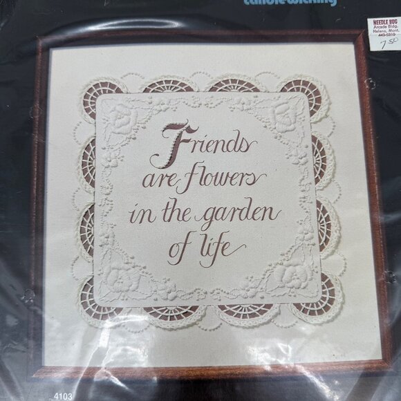 Dimensions Candlewicking VTG Hand Embroidery Kit 4103 Friends Verse NEW SEALED - Picture 3 of 7